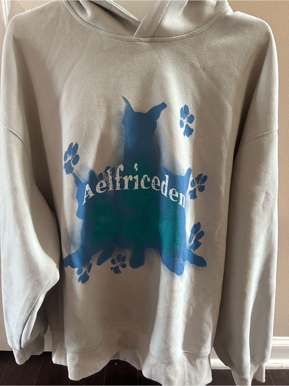 Aelfric Eden Green & Blue Graphic Hoodie Sweatshirt medium